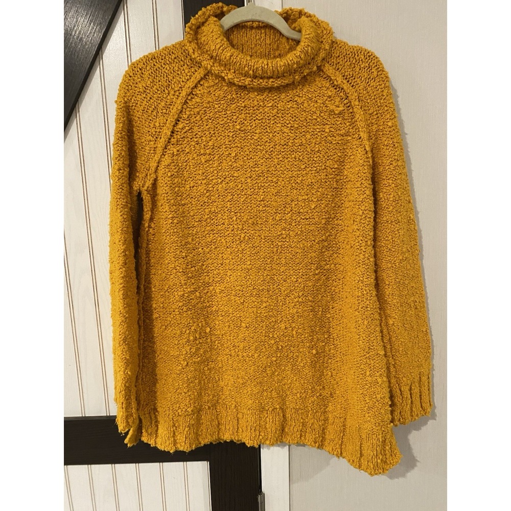Moth by Anthropologie Juliette Turtleneck Chunky Goldie Yellow Sweater Medium